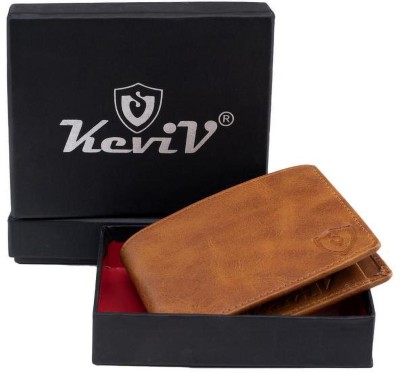 Keviv Men Casual Brown Genuine Leather Wallet(5 Card Slots)