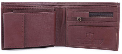 Keviv Men Casual Brown Artificial Leather Wallet(10 Card Slots)