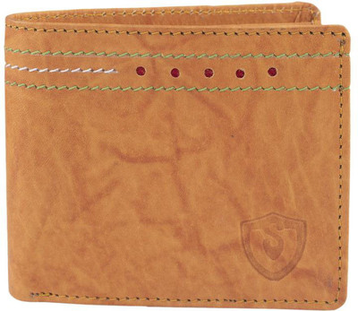 Keviv Men Tan Genuine Leather Wallet(10 Card Slots)