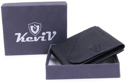 Keviv Men Casual Black Artificial Leather Wallet(1 Card Slot)