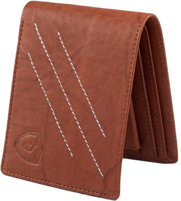 Keviv Men Brown Genuine Leather Wallet(10 Card Slots)