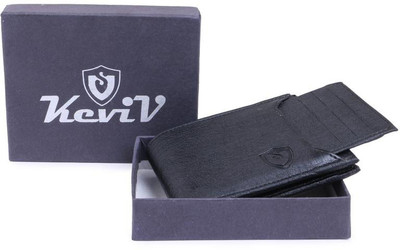 Keviv Men Casual Black Artificial Leather Wallet(3 Card Slots)