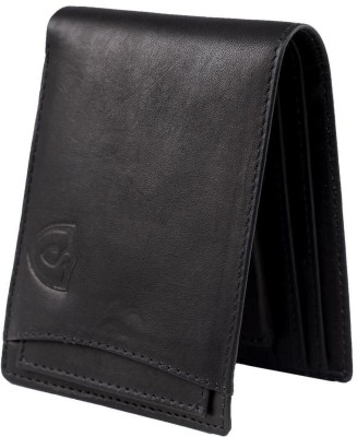 Keviv Men Casual Black Genuine Leather Wallet(8 Card Slots)