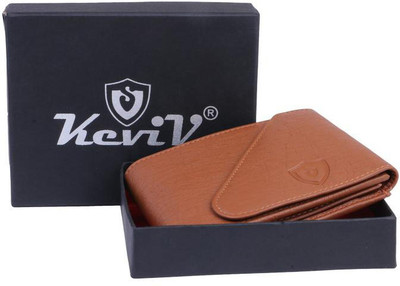 Keviv Men Casual Tan Artificial Leather Wallet(10 Card Slots)