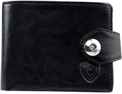 Keviv Men Casual Black Genuine Leather Wallet(5 Card Slots)