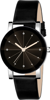 JAGER DESIGNER BLACK LEATHER STRAP WATCH COLLECTION Analog Watch  - For Women