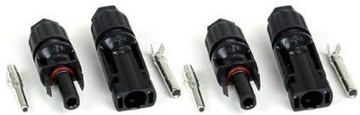 RIVER FOX 2 Solar MC4 Connectors Male + Female with 2 Pin mc4 Wire Connector(Black, Pack of 2)