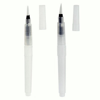 HOTCHPOTCH Water Brush Pen Set of 2 Pc - Fine & Broad Calligraphy(Pack of 2, Ink Color - White)
