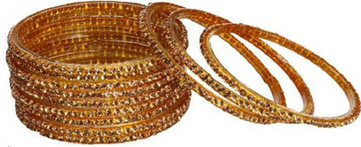 keshavmadhav Glass Zircon Bangle Set(Pack of 12)