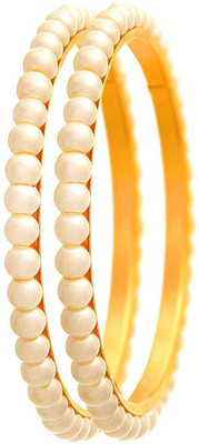 JFL-Jewellery For Less Copper Gold-plated Bangle(Pack of 2)