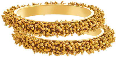 JFL-Jewellery For Less Copper Gold-plated Bangle Set(Pack of 2)
