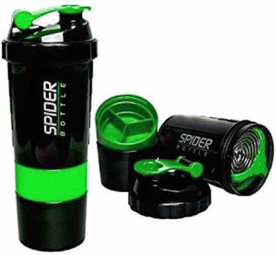spider 500 ml Plastic Shaker(Pack of 1, Green, Black)