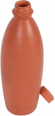 Trinity Self Cooling Mitti Terracotta Natural Handmade Water Bottle 1000 ml Flask(Pack of 1, Brown, Clay, Plastic)