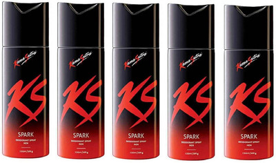 KS 5 SPARK Deodorant Spray  -  For Men & Women(150 ml, Pack of 5)