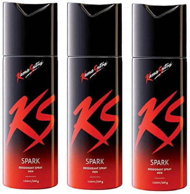 KS SPARK,spark Body Spray  -  For Men & Women(450 ml, Pack of 3)