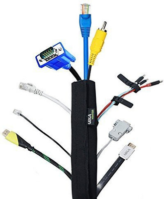 Gizga Essentials 1 Compartments Premium Neoprene Cable Organizer(Black)