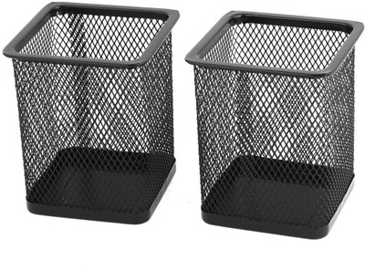 MOSHTU 1 Compartments Metal Storage Organizer for Student Stationery Office Supplies(Black)