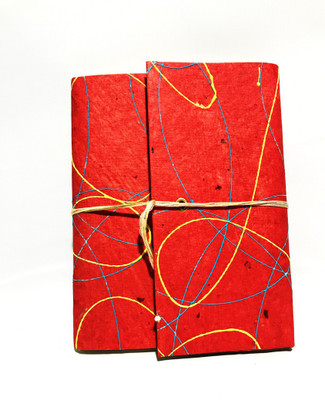 Cutrunn Hand Made A5 Diary Unrulled 100 Pages(Red)