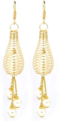 Pearlz Ocean Shell Pearl Danglers Earring Hook Clasp Earrings For Girls & Women Beads Alloy Drops & Danglers