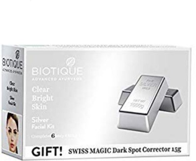 BIOTIQUE Clear Bright Skin Silver Facial Kit(6 x 10.83 g)