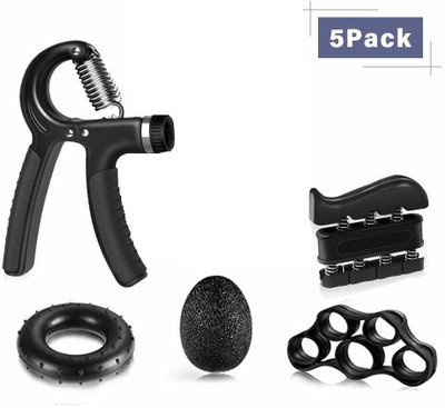 Leosportz (5 Pack) Hand Grip Strengthener, Grip Strength Trainer Hand Grip/Fitness Grip(Black)