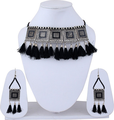 Darsha Collections Sterling Silver Black Silver Black, Silver Jewellery Set(Pack of 1)