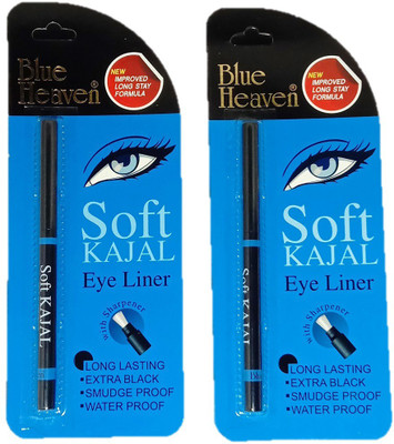 BLUE HEAVEN KAJAL WITH SHARPENER COMBO(BLACK, 0.31 ml)