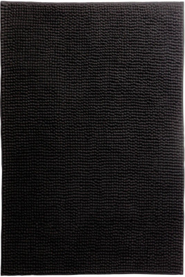 IKEA Polyester Bathroom Mat(Black, Medium)