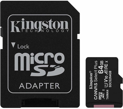 KINGSTON Canvas Select Plus A1 64 GB MicroSDXC Class 10 100 MB/s  Memory Card(With Adapter)