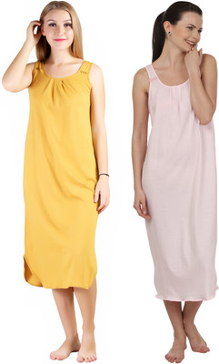 Blazon Women Nighty(Yellow, Pink)