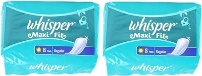 Whisper Maxi Fit Regular 8+8 Sanitary Pads Sanitary Pad(Pack of 2)