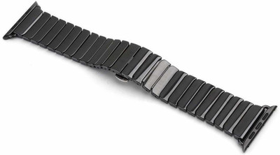 CHG Watch Solid Stainless steel Chain Strap 42MM Series 5, Series 4, Series 3, Series 2, Series 1, Watch Band, Stainless Steel Watch Band Strap for Watch Series 4 42mm / 44mm,Fits for 6.89-8.66inches Wrist (Jet Black) WATCH NOT INCLUDED Smart Watch Strap(Black)