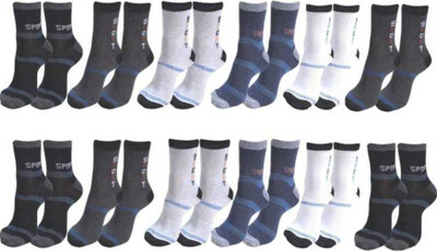 YOUR SHOPPING STORE Men Striped Mid-Calf/Crew(Pack of 12)