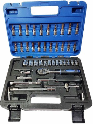 Inditrust Heavy duty 46pcs Socket wrench set with Box Automobile Car Repair Tools Kit Socket Set(Pack of 46)