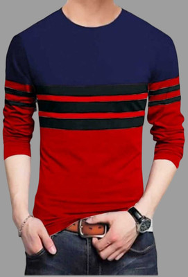 FastColors Solid Men Round Neck Dark Blue, Red, Black T-Shirt