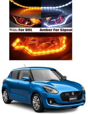 PRTEK LED Car Strip Crystal Style DRL Daytime Running Turn Signal Moving Indicators Light for 172 Fog Lamp Car LED for Maruti Suzuki (12 V, 12 W)(Swift, Pack of 2)