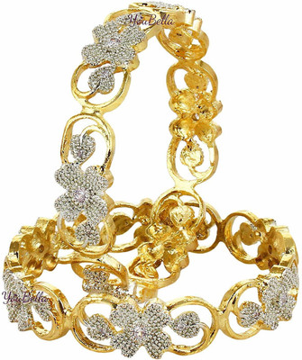 Shining Angel Brass Gold-plated Bangle(Pack of 2)