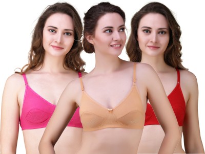 In Beauty Women T-Shirt Non Padded Bra(Beige, Pink, Red)