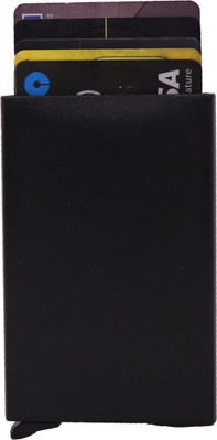 Sammit Men Black Plastic, Aluminium Card Holder(5 Card Slots)