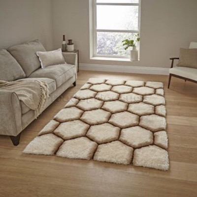shopgallery Beige Polyester Carpet(3 ft,  X 5 ft, Rectangle)