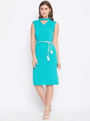 Pavika Women Bodycon Green Knee Length Dress