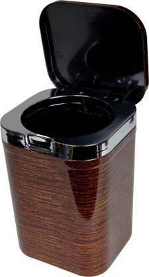 CSM Small Desk/Table Dustbin With Lid Plastic Dustbin(Brown)