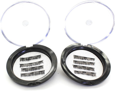 Vinayakart Triple Magnetic Eyelashes No-glue Eye Lashes Extension Ultra Thin Magnet-Lightweight 3D Reusable Eyelashes(Pack of 8)