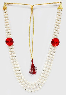 Shri Ram Creations Jewellery Necklace For Men/Groom For Wedding Wear (Dule Ki Mala) Red Crystal Necklace