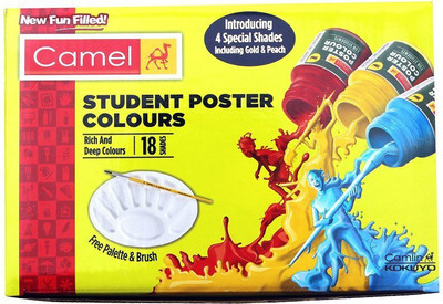 Kokuyo Camlin poster colours(Set of 18, mix 18 colours)