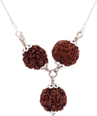 Parashara ARKAM Vidya Pradayak Kavacha (4 Mukhi, 5 Mukhi, 6 Mukhi Rudraksha) Bestows knowledge, intellect and learning with Silver Capping and Chain Wood Pendant