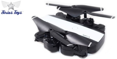 Sirius Toys V-18 Sky Phantom Foldable Selfie Drone - WiFi Dual Camera (480p)(White)