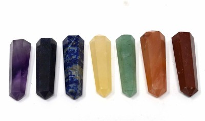Orgonite Shop Chakra Double Point Pencil - Gemstone Healing Set - Reiki Chakra - Balancing Positive - Feng Shui - Energy Home - Office Gift - Metaphysical Crystal Decorative Showpiece  -  6 cm(Stone, Multicolor)