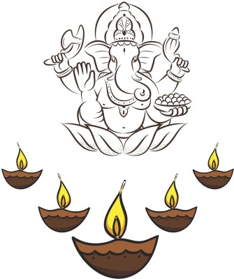 Wallzone 80 cm Devotional Removable Sticker(Pack of 6)