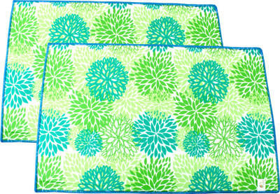 VRT Rectangular Pack of 2 Table Placemat(Green, Fiber)